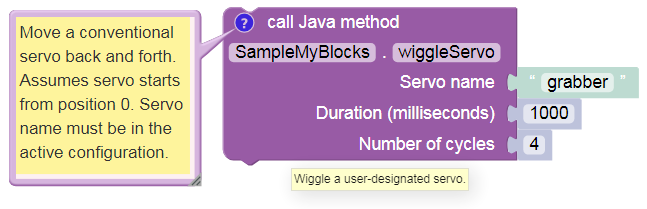 wiggle servo myBlock