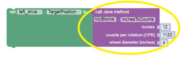 sample myBlock, return encoder counts