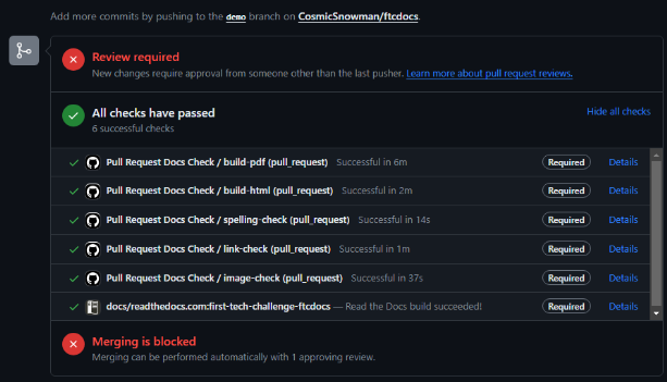 Screenshot showing all checks passed.